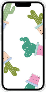 Силикон с усиленными углами чехол Кактусы в горшочках для Apple iPhone 16e - 3968sp-3971 изображение 