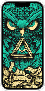 Силикон с усиленными углами чехол Сова Арт-тату для Apple iPhone SE 4 - 3971sp-3652 изображение 