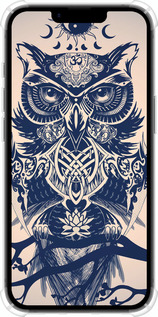 Силикон с усиленными углами чехол Узорчатая сова для Apple iPhone SE 4 - 4000sp-3652 изображение 