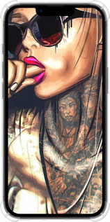 Силіконовий протиударний с посиленими кутами чехол Дівчина в тату для Apple iPhone SE 4 - 4001sp-3652 изображение 