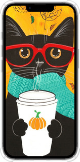 Силикон с усиленными углами чехол Осенний кот для Apple iPhone SE 4 - 4026sp-3652 изображение 