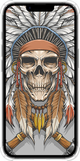 Силикон с усиленными углами чехол Череп индейца для Apple iPhone SE 4 - 4032sp-3652 изображение 