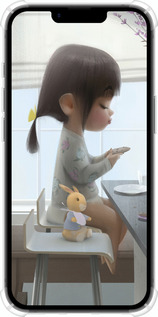 Силикон с усиленными углами чехол Милая девочка с зайчиком для Apple iPhone SE 4 - 4039sp-3652 изображение 