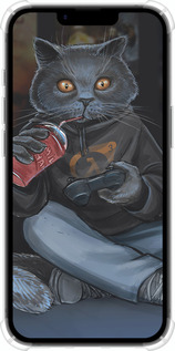 Силикон с усиленными углами чехол gamer cat для Apple iPhone SE 4 - 4140sp-3652 изображение 