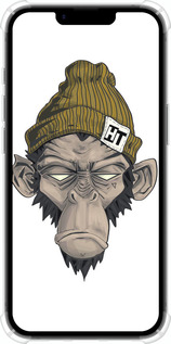 Силикон с усиленными углами чехол Обезьяна в шапке для Apple iPhone SE 4 - 4183sp-3652 изображение 