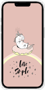 Силикон с усиленными углами чехол Единорожка в пончике для Apple iPhone 16e - 4282sp-3971 изображение 