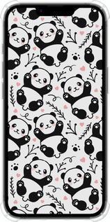 Силикон с усиленными углами чехол Панды для Apple iPhone 16e - 4318sp-3971 изображение 