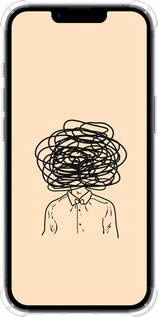 Силикон с усиленными углами чехол Мысли для Apple iPhone 16e - 4568sp-3971 изображение 