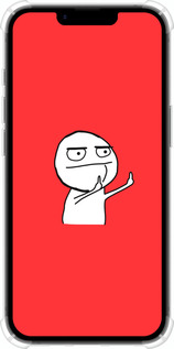 Силикон с усиленными углами чехол Мем для Apple iPhone 16e - 4578sp-3971 изображение 