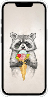 Силикон с усиленными углами чехол Енотик с мороженым для Apple iPhone 16e - 4602sp-3971 изображение 