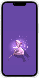 Силикон с усиленными углами чехол Кот2 для Apple iPhone 16e - 4676sp-3971 изображение 