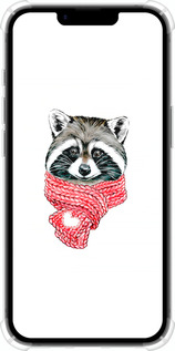 Силіконовий протиударний с посиленими кутами чехол Єнот в шарфі для Apple iPhone SE 4 - 4688sp-3652 изображение 