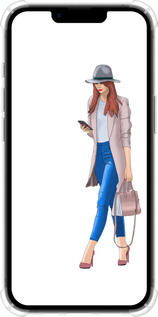 Силикон с усиленными углами чехол Девушка 1 для Apple iPhone 16e - 4751sp-3971 изображение 