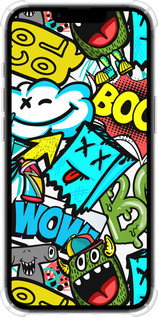 Силикон с усиленными углами чехол Стикеры v4 для Apple iPhone SE 4 - 5508sp-3652 изображение 