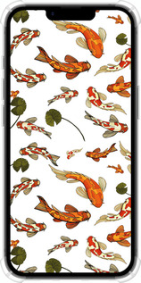 Силикон с усиленными углами чехол Рыбы Кои для Apple iPhone 16e - 5535sp-3971 изображение 