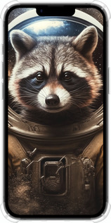 Силикон с усиленными углами чехол Raccoon austronaut для Apple iPhone 16e - 5581sp-3971 изображение 