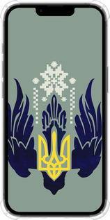 Силикон с усиленными углами чехол Тризуб с крыльями для Apple iPhone 16e - 5640sp-3971 изображение 