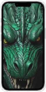 Силикон с усиленными углами чехол Зелёный дракон v2 для Apple iPhone 16e - 5817sp-3971 изображение 