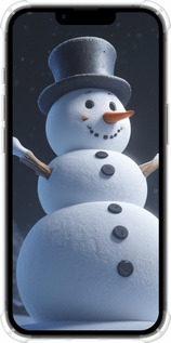 Силіконовий протиударний с посиленими кутами чехол Сніговик для Apple iPhone SE 4 - 5826sp-3652 изображение 