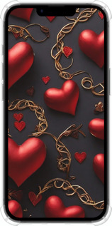 Силикон с усиленными углами чехол Сердечки для Apple iPhone SE 4 - 5831sp-3652 изображение 