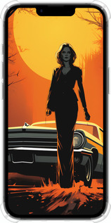 Силіконовий протиударний с посиленими кутами чехол Чохол для телефону Дівчина біля автомобіля для Apple iPhone SE 4 - 5946sp-3652 изображение 