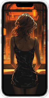 Силикон с усиленными углами чехол Чехол для телефона Девушка в баре для Apple iPhone 16e - 5947sp-3971 изображение 