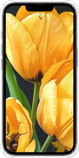 Силикон с усиленными углами чехол Желтые тюльпаны для Apple iPhone 16e - 5991sp-3971 изображение 