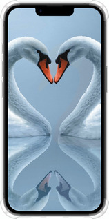 Силикон с усиленными углами чехол Лебеди для Apple iPhone 16e - 6007sp-3971 изображение 