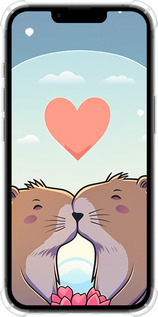 Силикон с усиленными углами чехол Капибара любовь для Apple iPhone SE 4 - 6027sp-3652 изображение 