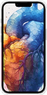 Силикон с усиленными углами чехол Арт-сердце для Apple iPhone 16e - 6034sp-3971 изображение 