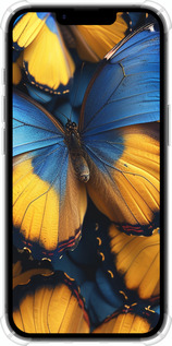 Силикон с усиленными углами чехол Желто-голубые бабочки для Apple iPhone SE 4 - 6046sp-3652 изображение 