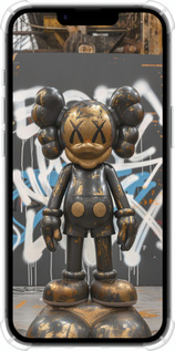 Силикон с усиленными углами чехол Bronze kaws v3 для Apple iPhone SE 4 - 6099sp-3652 изображение 