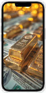 Силикон с усиленными углами чехол Слитки и доллары для Apple iPhone SE 4 - 6105sp-3652 изображение 