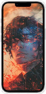 Силикон с усиленными углами чехол Лицо в пламени для Apple iPhone SE 4 - 6127sp-3652 изображение 