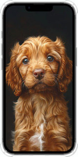 Силіконовий протиударний с посиленими кутами чехол Cocker spaniel на чорному фоні для Apple iPhone SE 4 - 6137sp-3652 изображение 