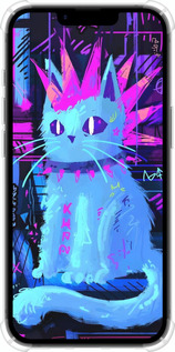 Силикон с усиленными углами чехол Кот панк для Apple iPhone SE 4 - 6311sp-3652 изображение 