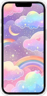 Силикон с усиленными углами чехол Облака и радуга для Apple iPhone 16e - 6312sp-3971 изображение 