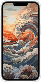 Силикон с усиленными углами чехол Арт волны для Apple iPhone 16e - 6324sp-3971 изображение 