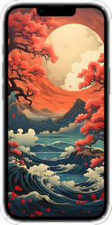 Силіконовий протиударний с посиленими кутами чехол Природа Японії для Apple iPhone SE 4 - 6327sp-3652 изображение 