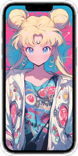 Силикон с усиленными углами чехол Сейлор Мун 2 для Apple iPhone 16e - 6351sp-3971 изображение 