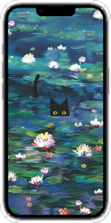 Силіконовий протиударний с посиленими кутами чехол Чохол із зображенням водяних лілій Моне та кішок для Apple iPhone SE 4 - 6399sp-3652 изображение 