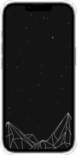 Силикон с усиленными углами чехол Черно белые абстрактные горы для Apple iPhone SE 4 - 6437sp-3652 изображение 