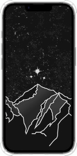 Силикон с усиленными углами чехол Минималистический горный пейзаж для Apple iPhone 16e - 6438sp-3971 изображение 