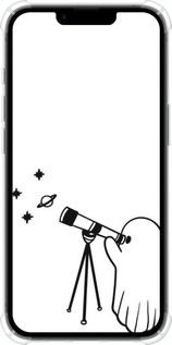 Силикон с усиленными углами чехол Привидение астроном для Apple iPhone 16e - 6444sp-3971 изображение 