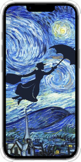 Силіконовий протиударний с посиленими кутами чехол Із зображенням Мері Поппінс «Зоряна ніч» для Apple iPhone SE 4 - 6487sp-3652 изображение 