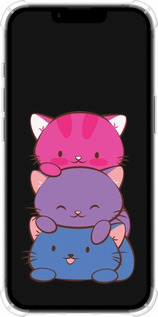 Силикон с усиленными углами чехол Милые кошки для Apple iPhone 16e - 6518sp-3971 изображение 