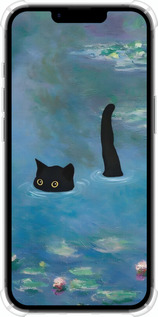 Силикон с усиленными углами чехол С изображением кота и водяной лилии Monet для Apple iPhone 16e - 6519sp-3971 изображение 