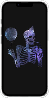 Силикон с усиленными углами чехол Скелетное искусство для Apple iPhone 16e - 6536sp-3971 изображение 