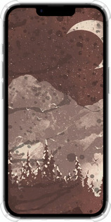 Силикон с усиленными углами чехол С изображением лунного пейзажа в ночном лесу для Apple iPhone 16e - 6546sp-3971 изображение 