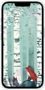 Силіконовий протиударний с посиленими кутами чехол Лис у зеленому лісі для Apple iPhone SE 4 - 6547sp-3652 изображение 